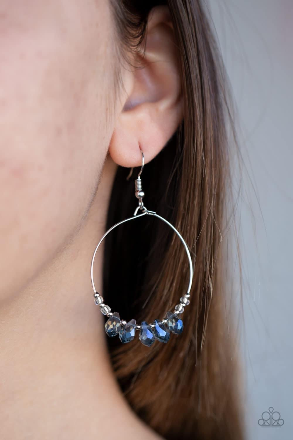 Paparazzi - Holographic Hoops - Blue Earrings