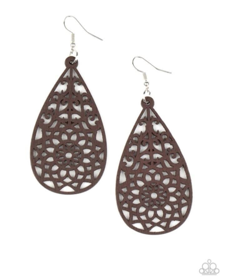 Paparazzi - Seaside Sunsets Brown Earrings