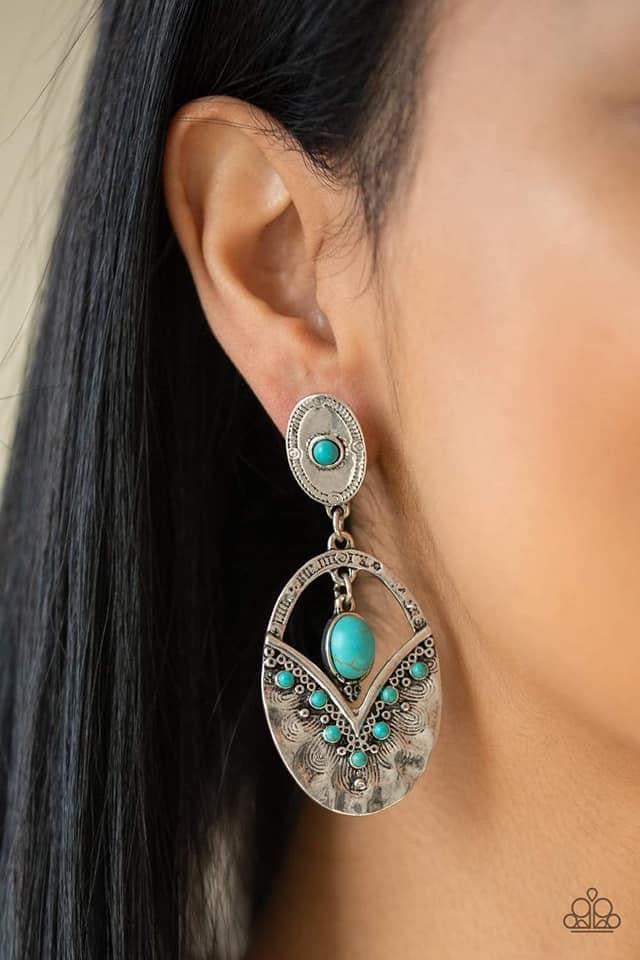 Paparazzi - Terra Tribute Blue Earrings