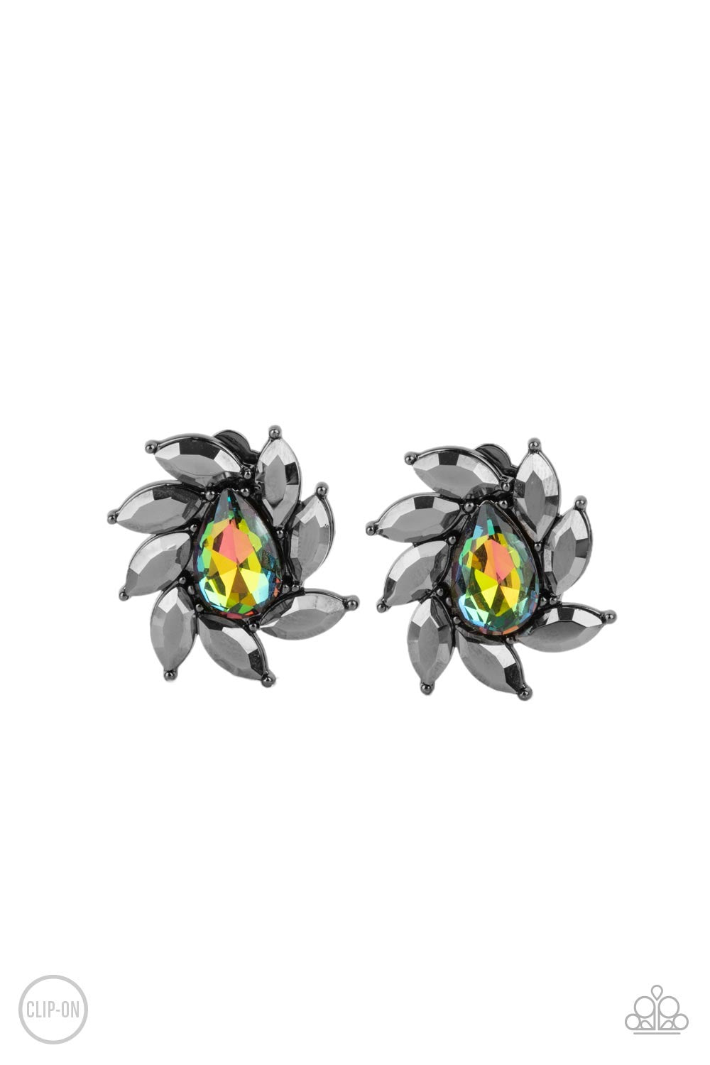 Paparazzi - Sophisticated Swirl - Multi Clip-On Earrings