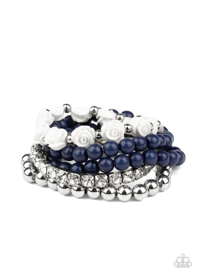 Paparazzi - Rose Garden Grandeur - Blue Bracelet