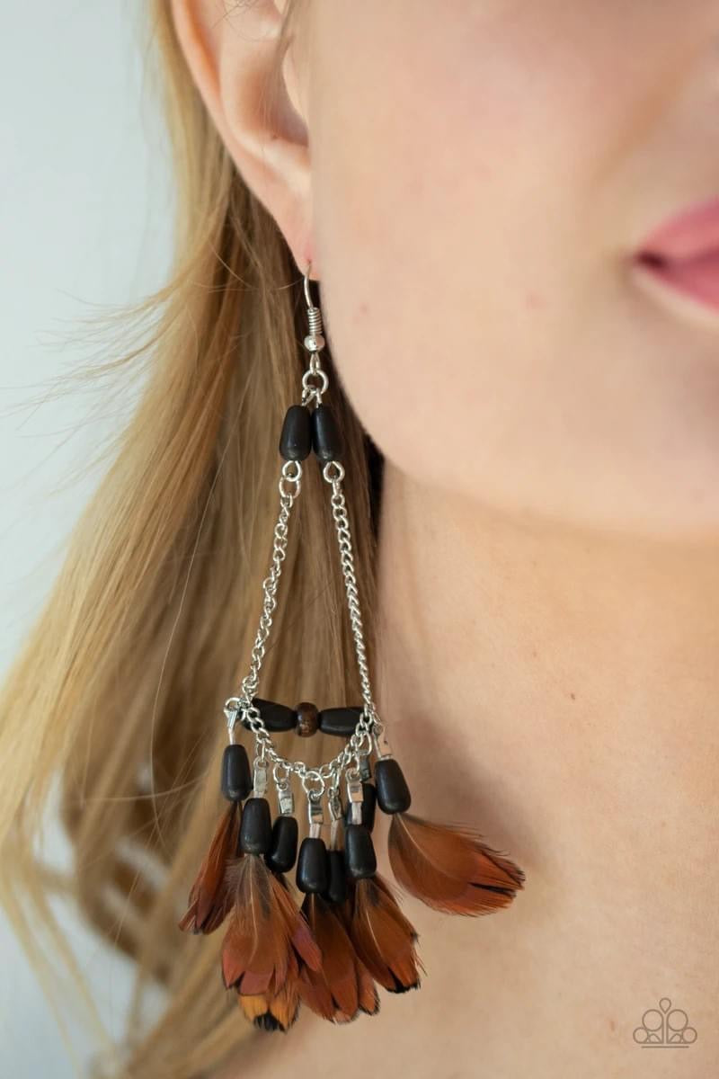 Paparazzi- Haute Hawk - Black Earrings