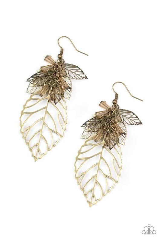 Paparazzi - Instant Re-LEAF - Brass Earrings