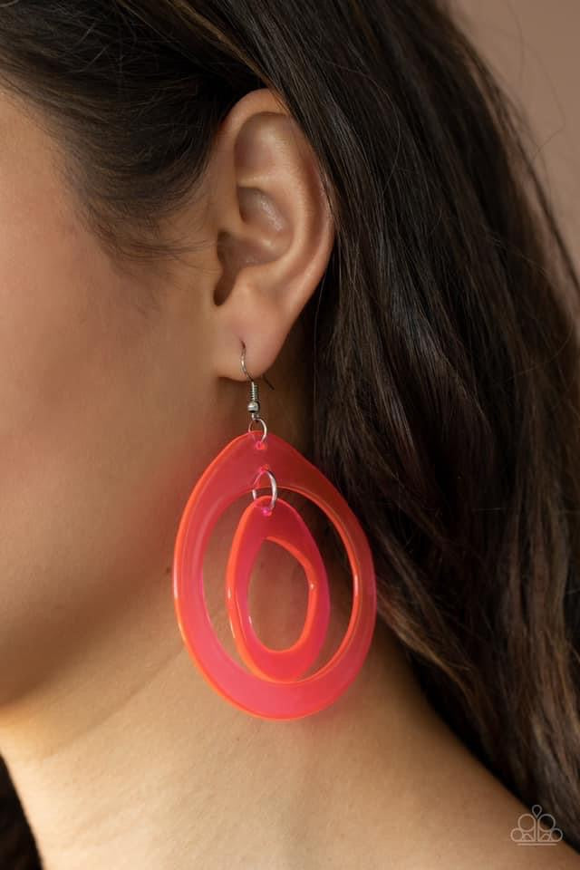 Paparazzi - Show Your True NEONS-Pink Earrings