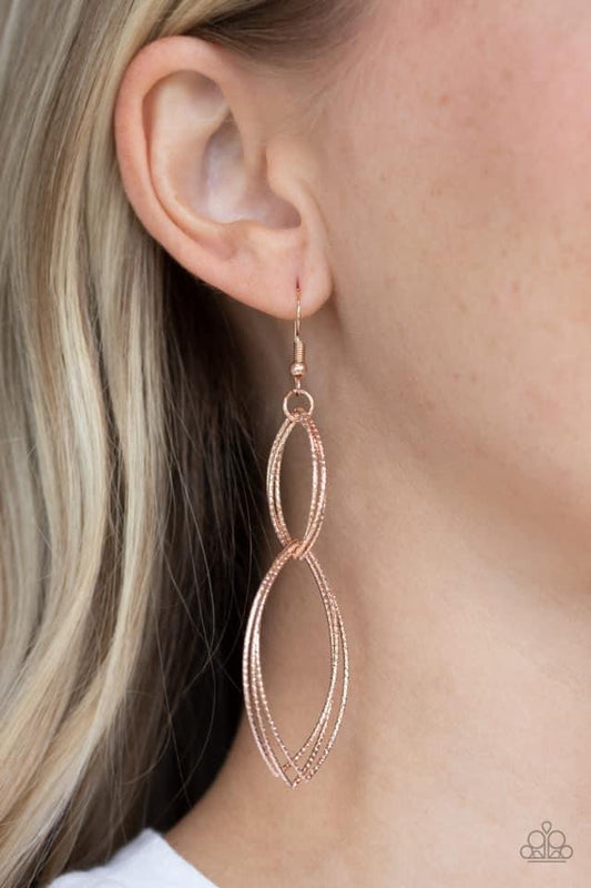 Paparazzi - Endless Echo - Rose Gold Earrings