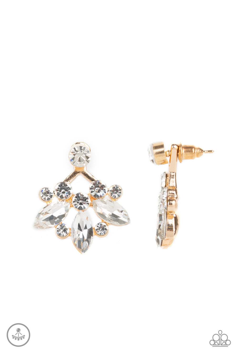 Paparazzi - Crystal Constellations - Gold Post Earrings