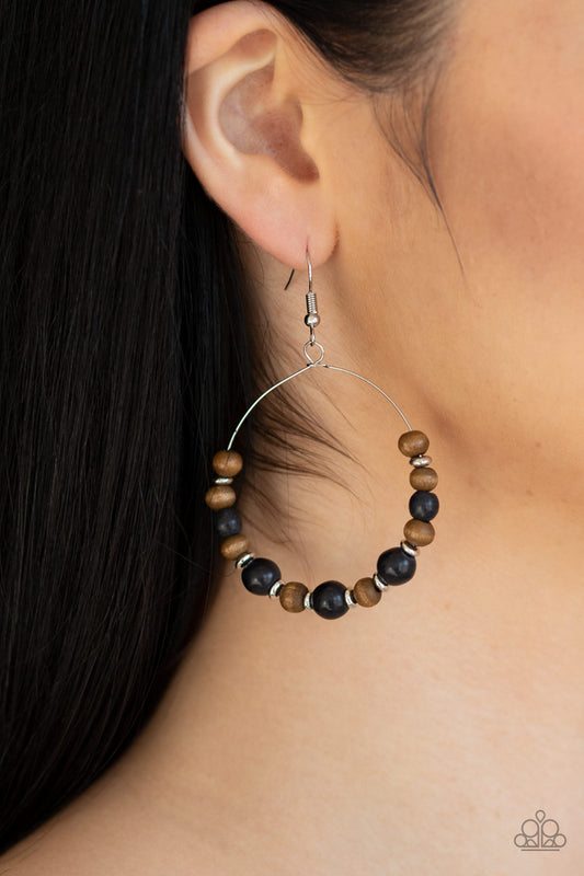 Paparazzi- Forestry Fashion - Black Earrings