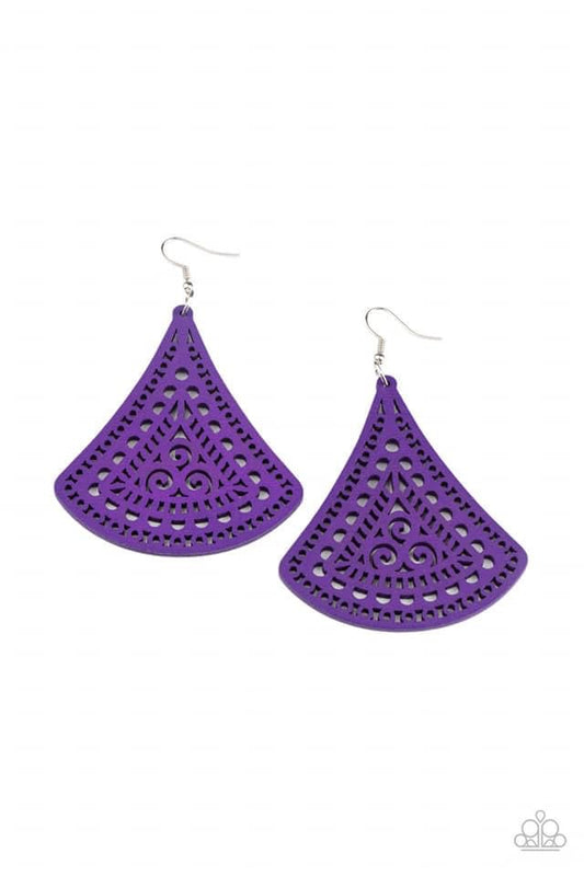 Paparazzi- Fan To Fan Purple Earrings