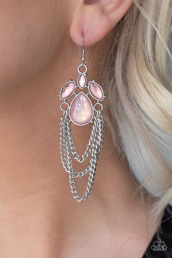 Paparazzi - Opalescence Essence Pink Earrings