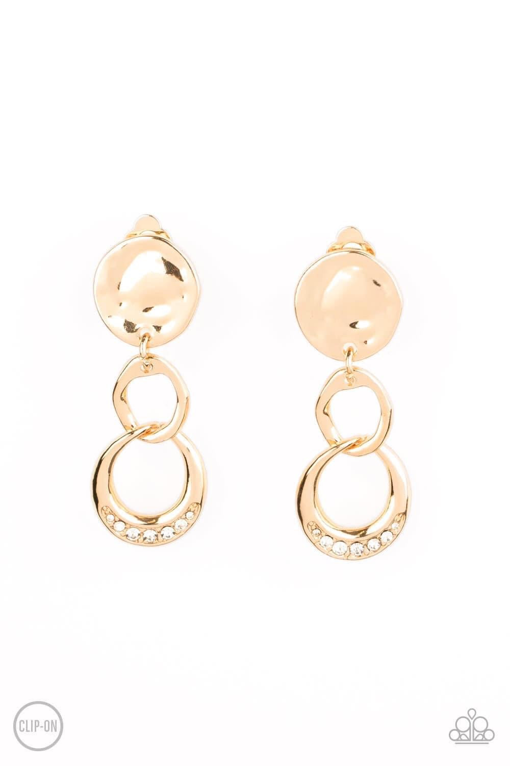 Paparazzi - Reshaping Refinement Gold Clip-On Earrings