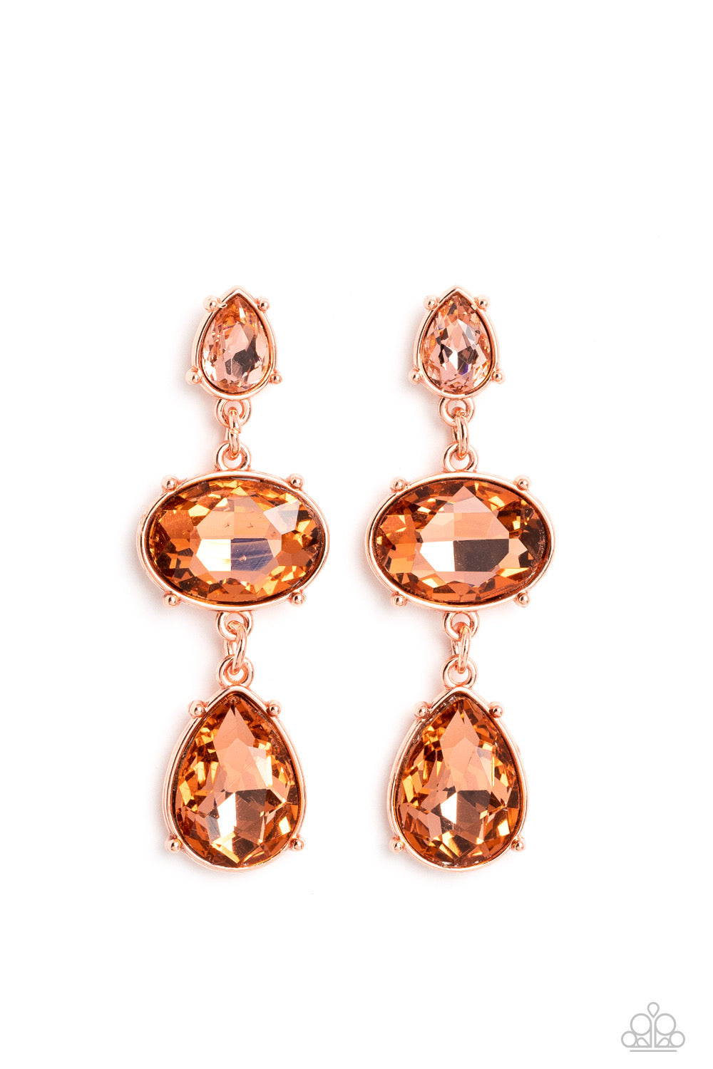 Paparazzi - Royal Appeal - Copper Post Earrings