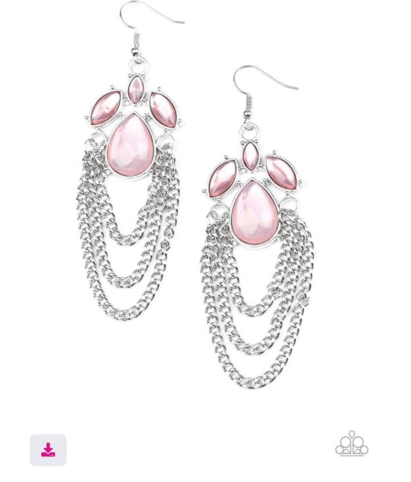 Paparazzi - Opalescence Essence Pink Earrings