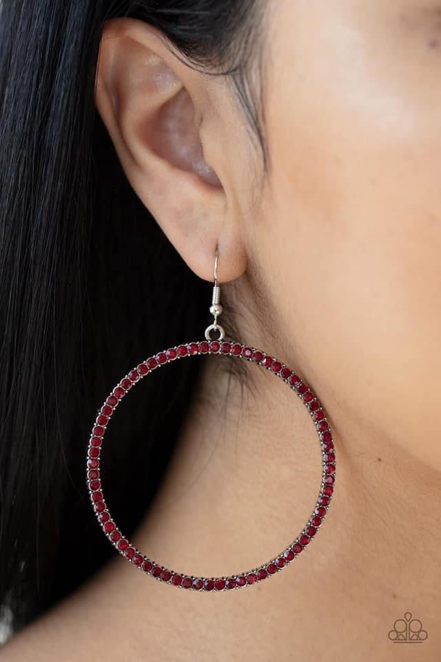 Paparazzi - Just Add Sparkle - Red Earrings