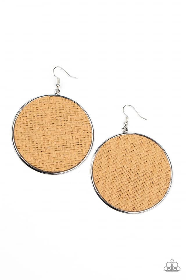 Paparazzi - Wonderfully Woven Brown Earrings