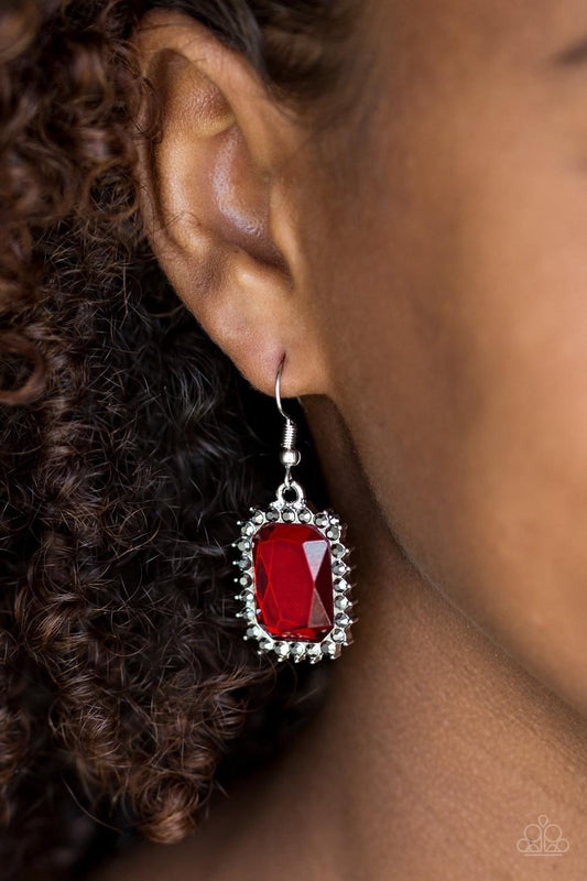 Paparazzi - Downtown Dapper - Red Earrings