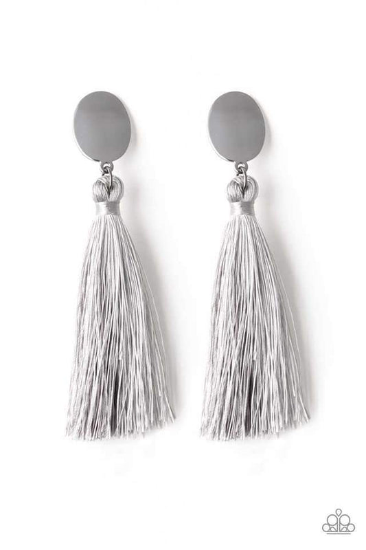 Paparazzi- Va Va Plume Silver Earrings