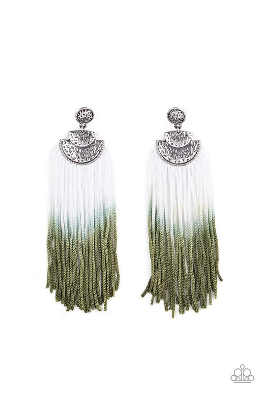 Paparazzi - Dip It Up Green Earrings