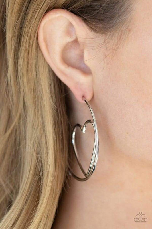 Paparazzi - Love At First BRIGHT - Silver Earrings